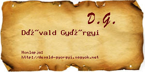 Dévald Györgyi névjegykártya